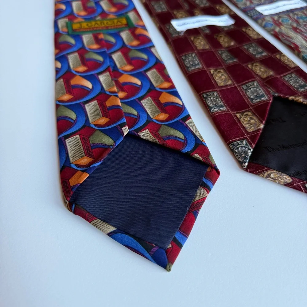 Lot of 3 Vintage Silk Tie J. Garcia Collector’s Edition Metropolitan Museum Art